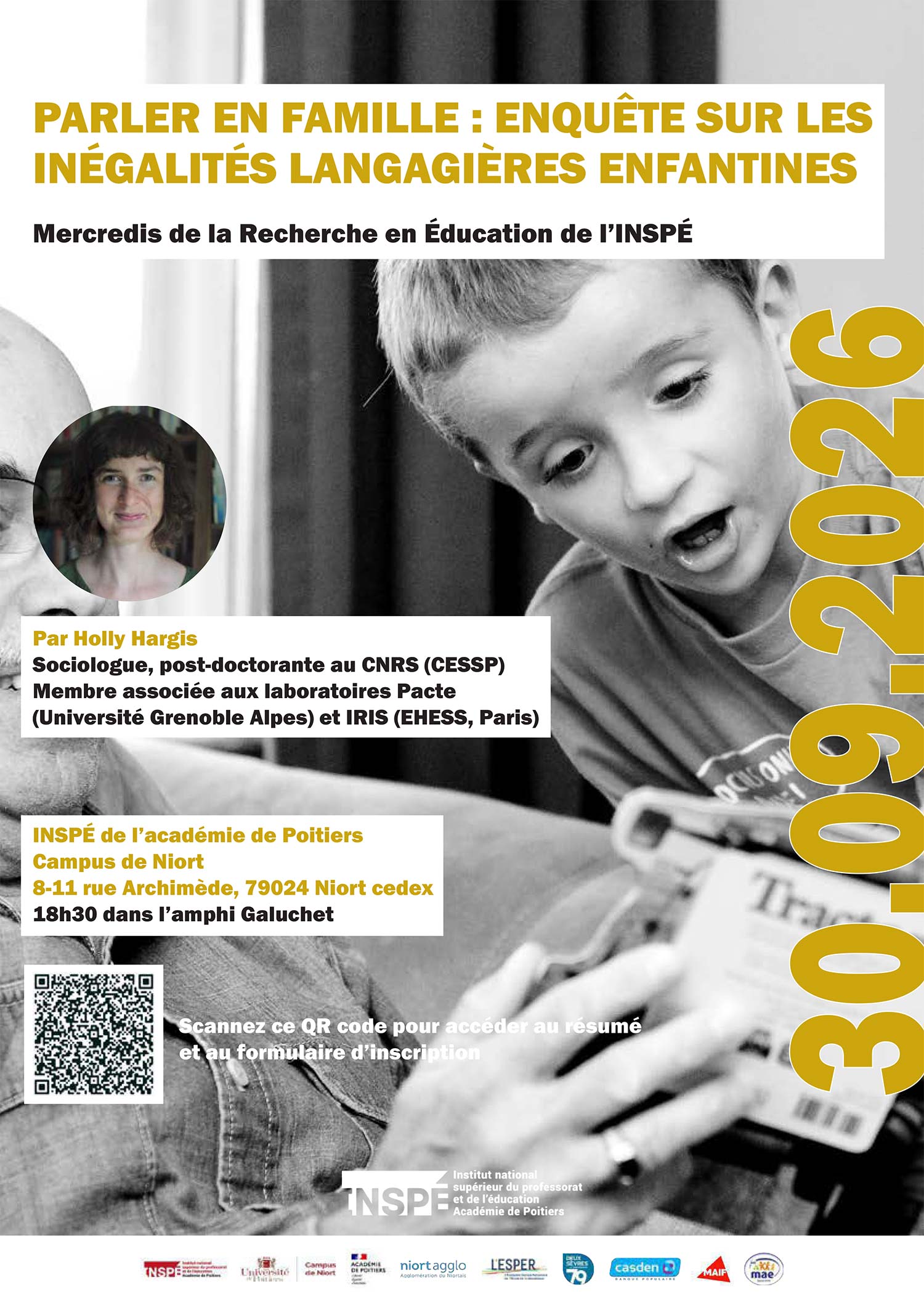 Conférence "Parler en famille : enquête sur les inégalités langagières enfantines"